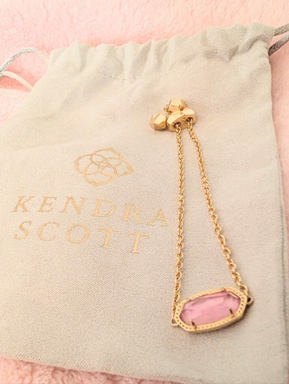 Kendra Scott Elaina Pink Quartz Bracelet - 14k gold-plated 💎⚜️💎
